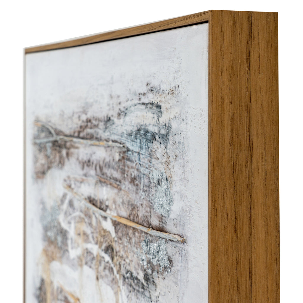 Elemental Interplay Vantage Collapse Hand Painted Artwork On Canvas in Wooden Frame
