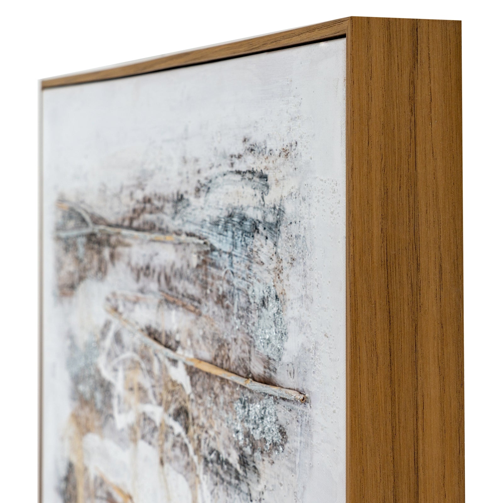 Elemental Interplay Vantage Collapse Hand Painted Artwork On Canvas in Wooden Frame