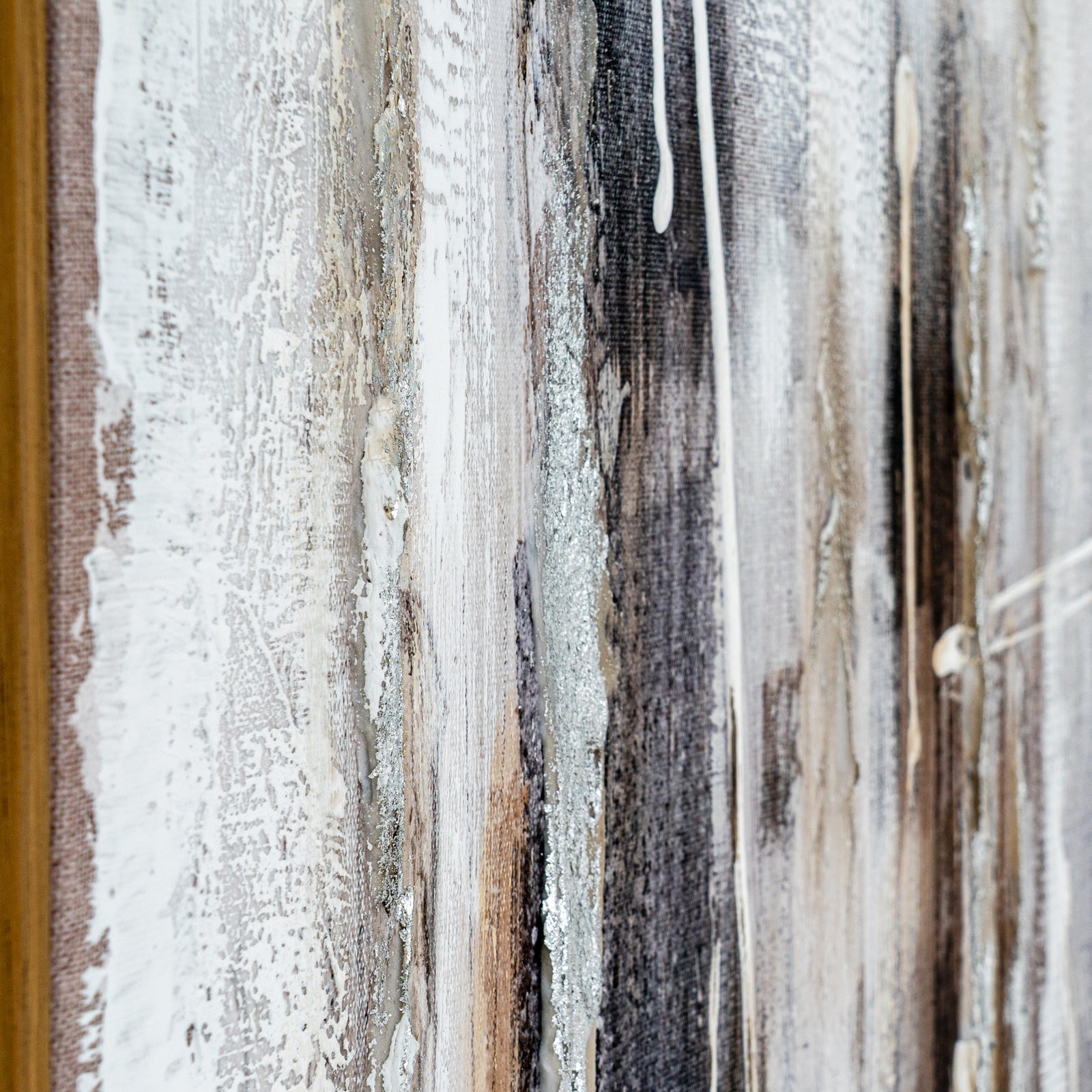 Elemental Interplay Dynamic Vantage Hand Painted Artwork On Canvas in Wooden Frame