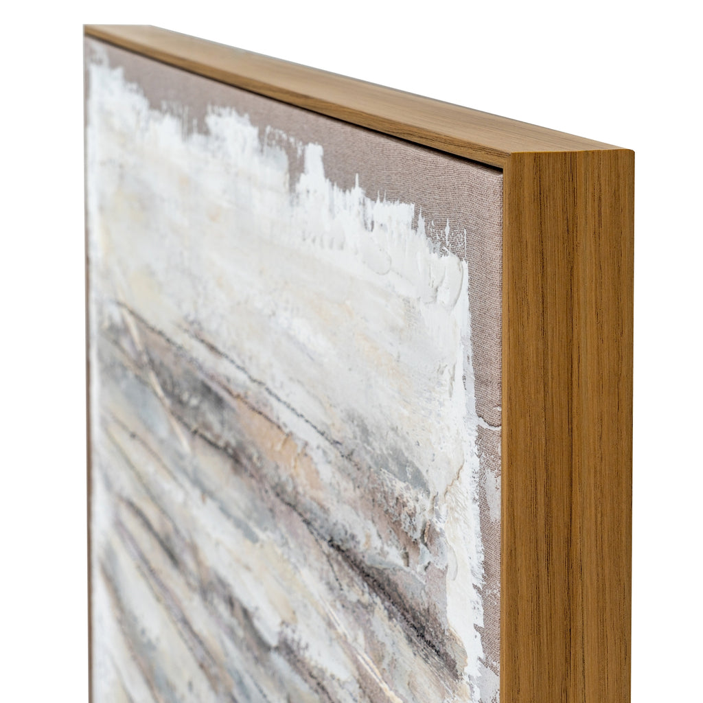 Elemental Interplay Ocean Currents Hand Painted Artwork On Canvas in Wooden Frame