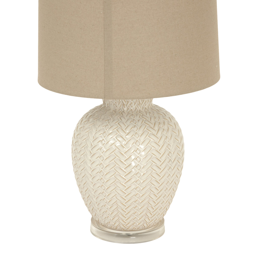 Twill Ceramic Table Lamp With Linen Shade