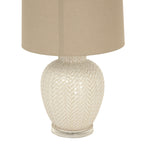 Twill Ceramic Table Lamp With Linen Shade