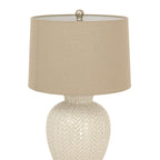 Twill Ceramic Table Lamp With Linen Shade