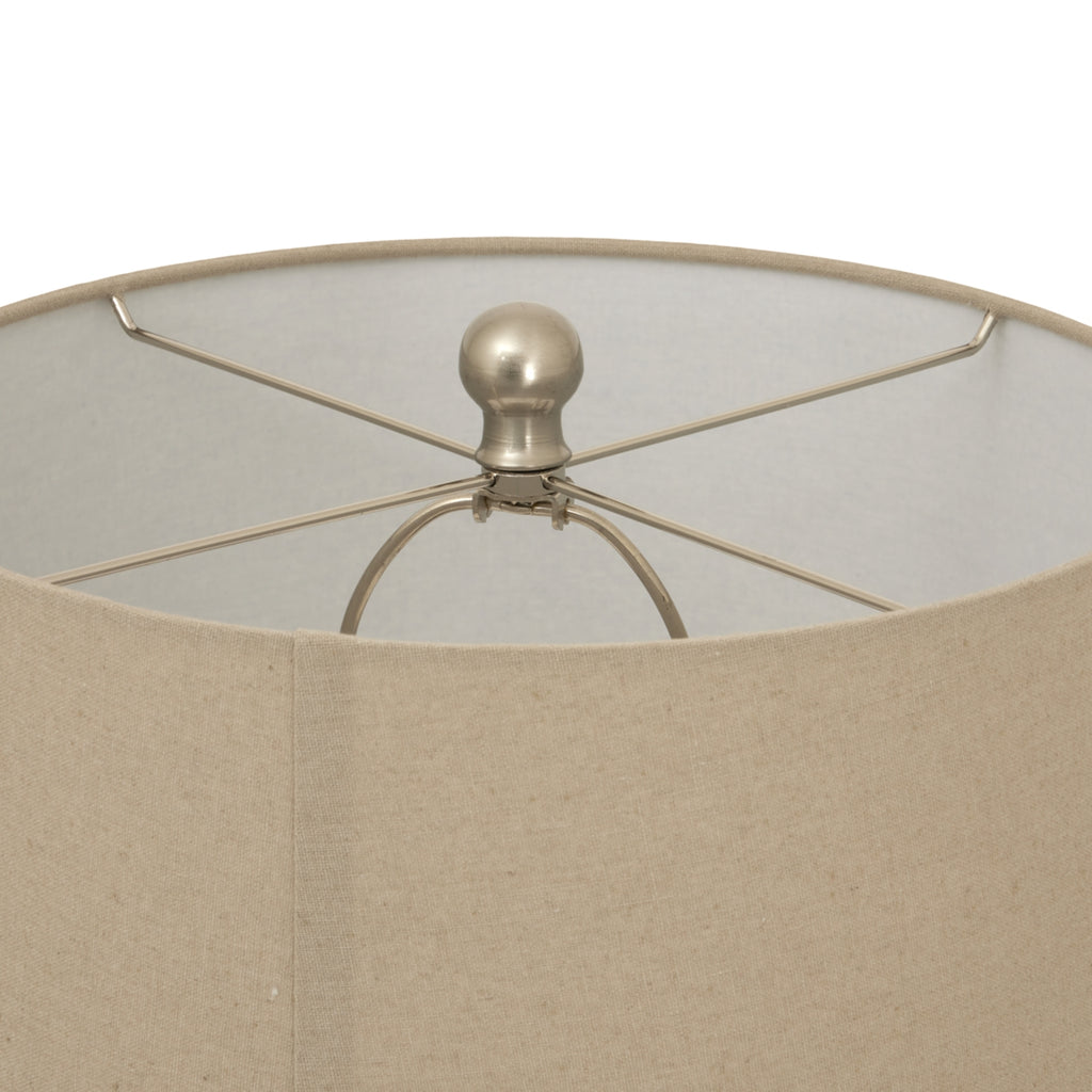 Twill Ceramic Table Lamp With Linen Shade
