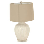 Twill Ceramic Table-Lamp-With-Linen-Shade Product Image