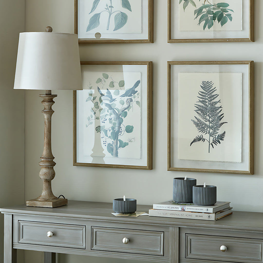 Perran Candlestick Table Lamp With Linen Shade – product view