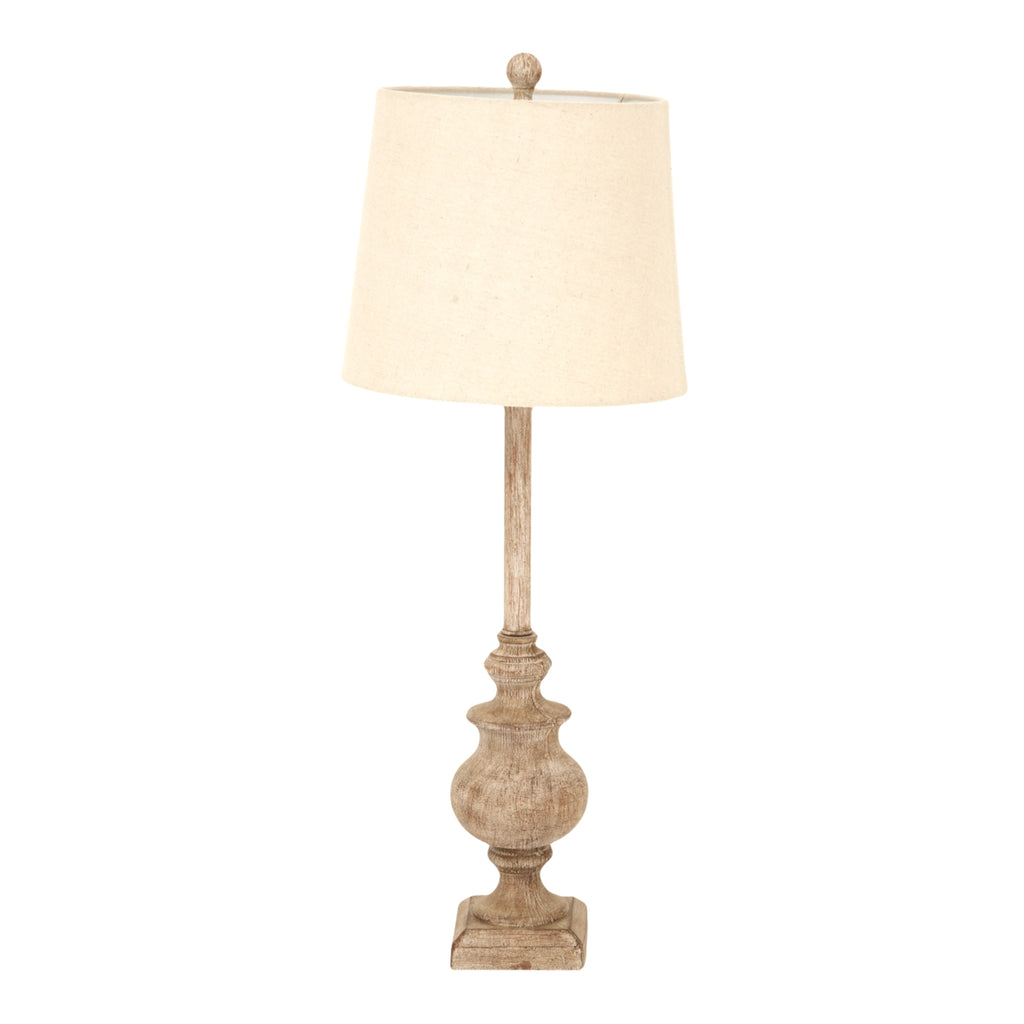 Lucent Candlestick Table Lamp With Linen Shade – product view