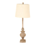 Lucent Candlestick Table Lamp With Linen Shade – product view