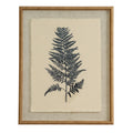 Flora & Fauna Study Fern Art Print On Linen Beaded Wooden Frame Product Image