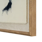 Flora & Fauna Study Spleenwort Art Print On Linen Beaded Wooden Frame