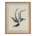 Flora & Fauna Study Spleenwort Art Print On Linen Beaded Wooden Frame Product Image