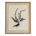 Flora & Fauna Study Spleenwort Art Print On Linen Beaded Wooden Frame Product Image