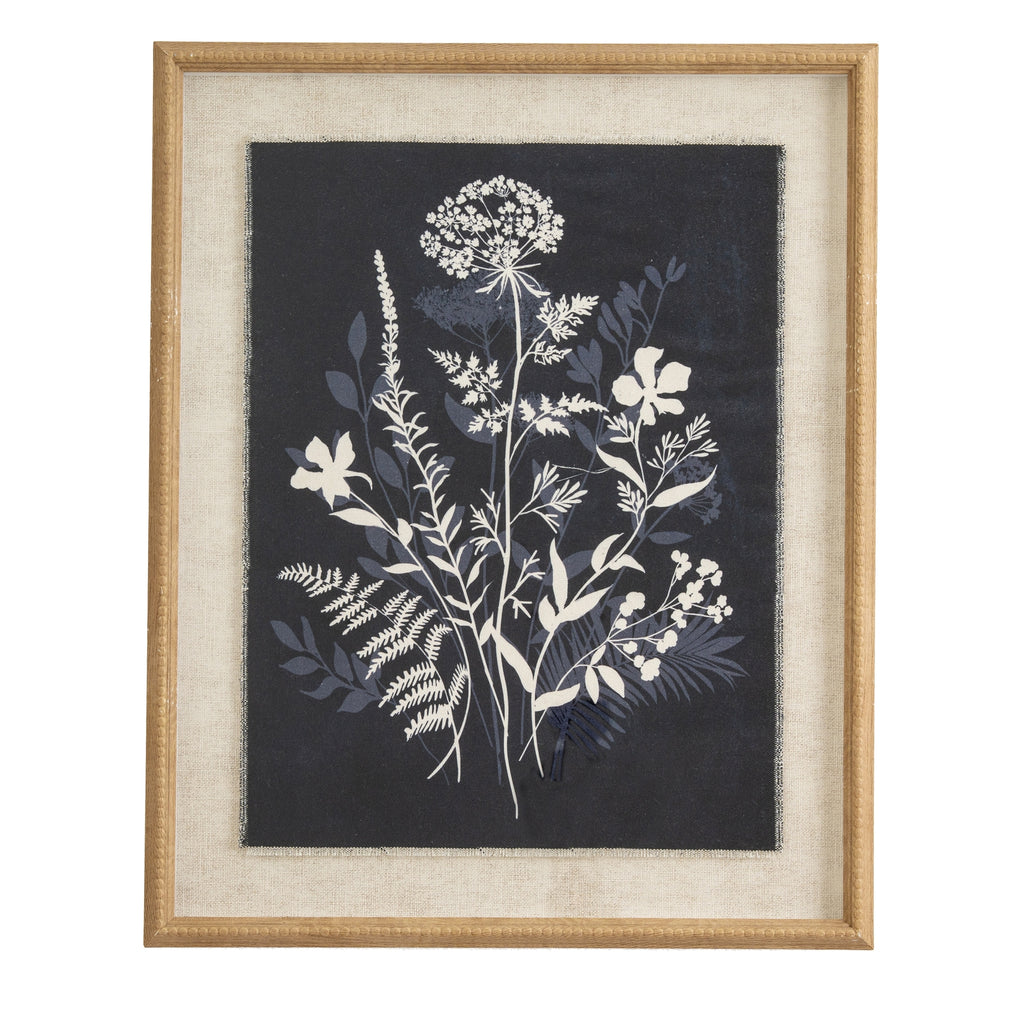 Flora & Fauna Collection Meadow On Linen In Beaded Frame – product view