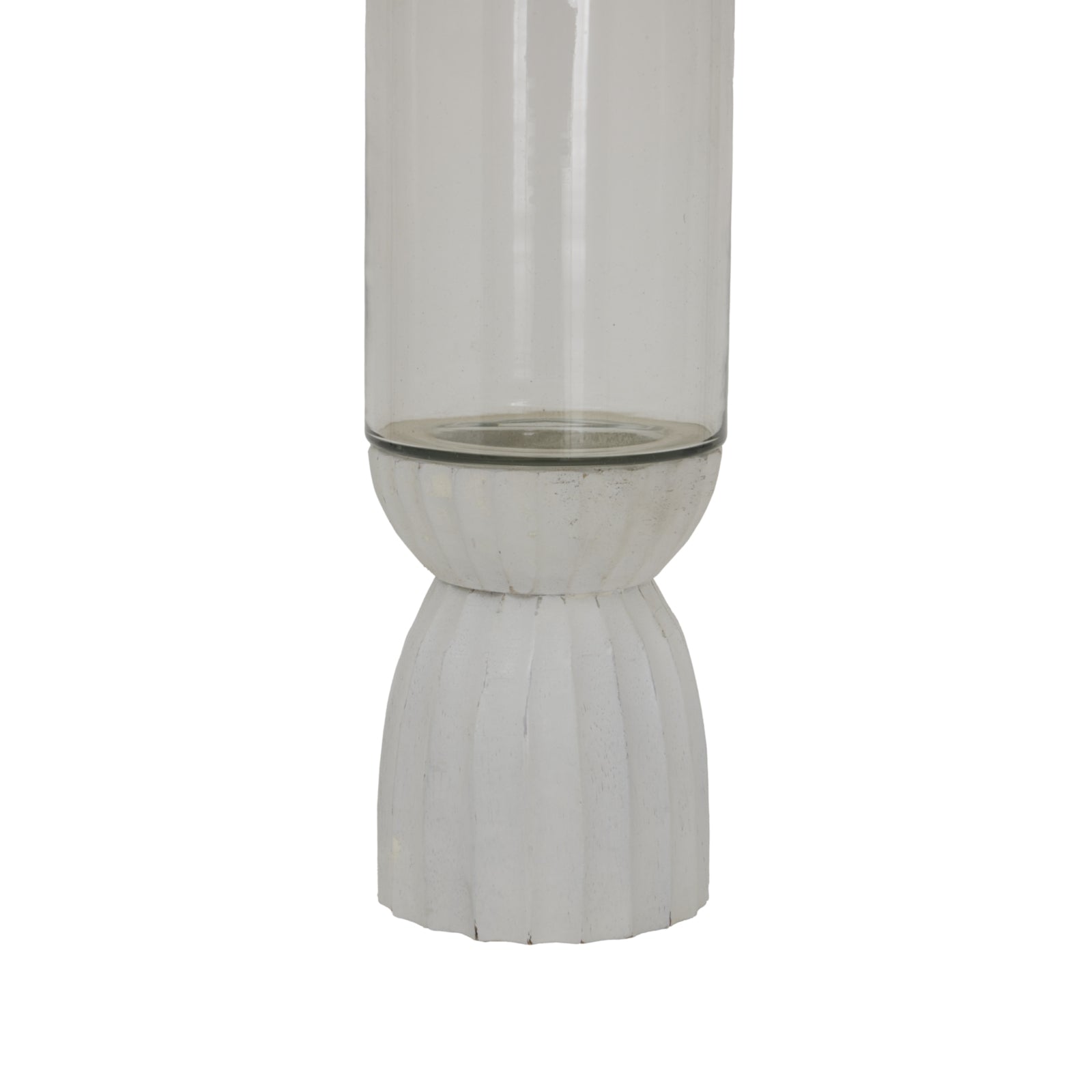 Glass Carved Hurricane Lantern