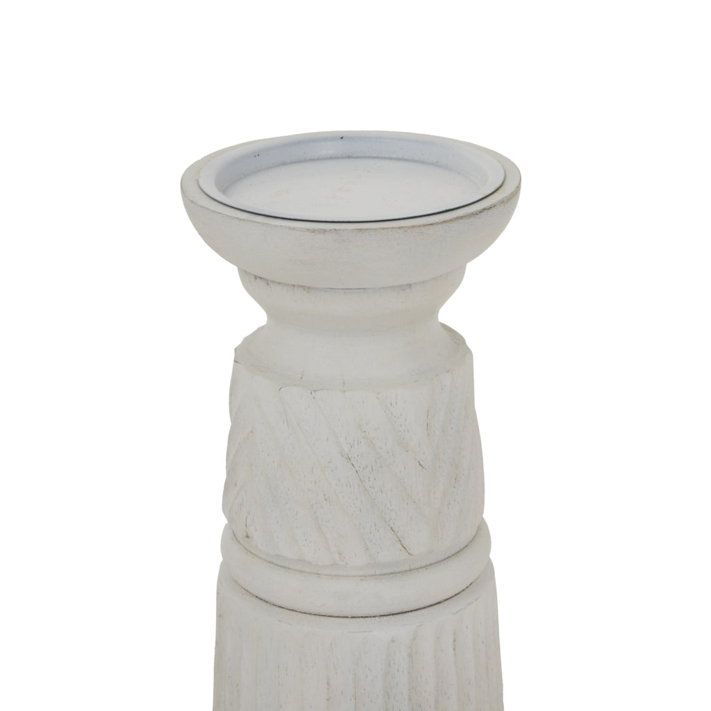 Wood Carved Candle Holder
