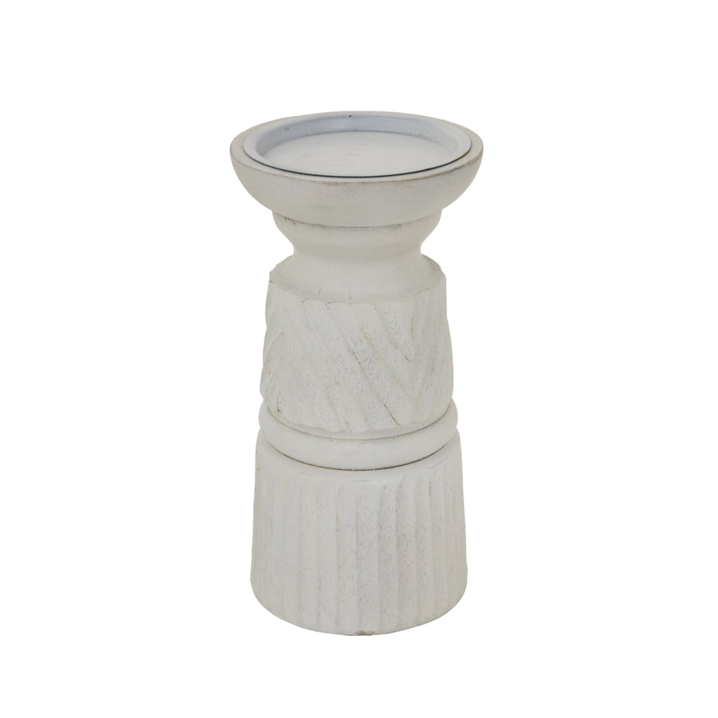 Wood Carved Candle Holder