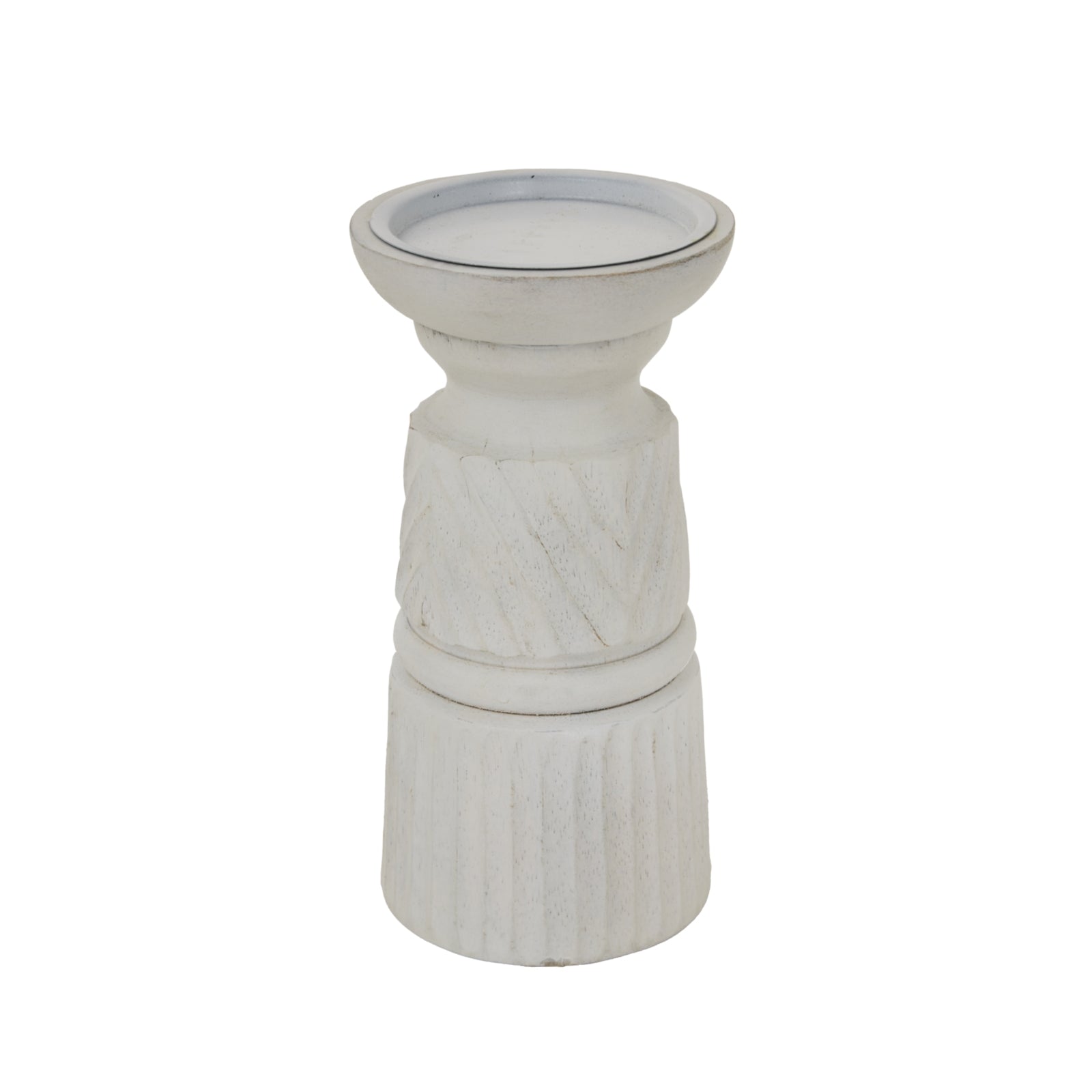 Wood Carved Candle Holder