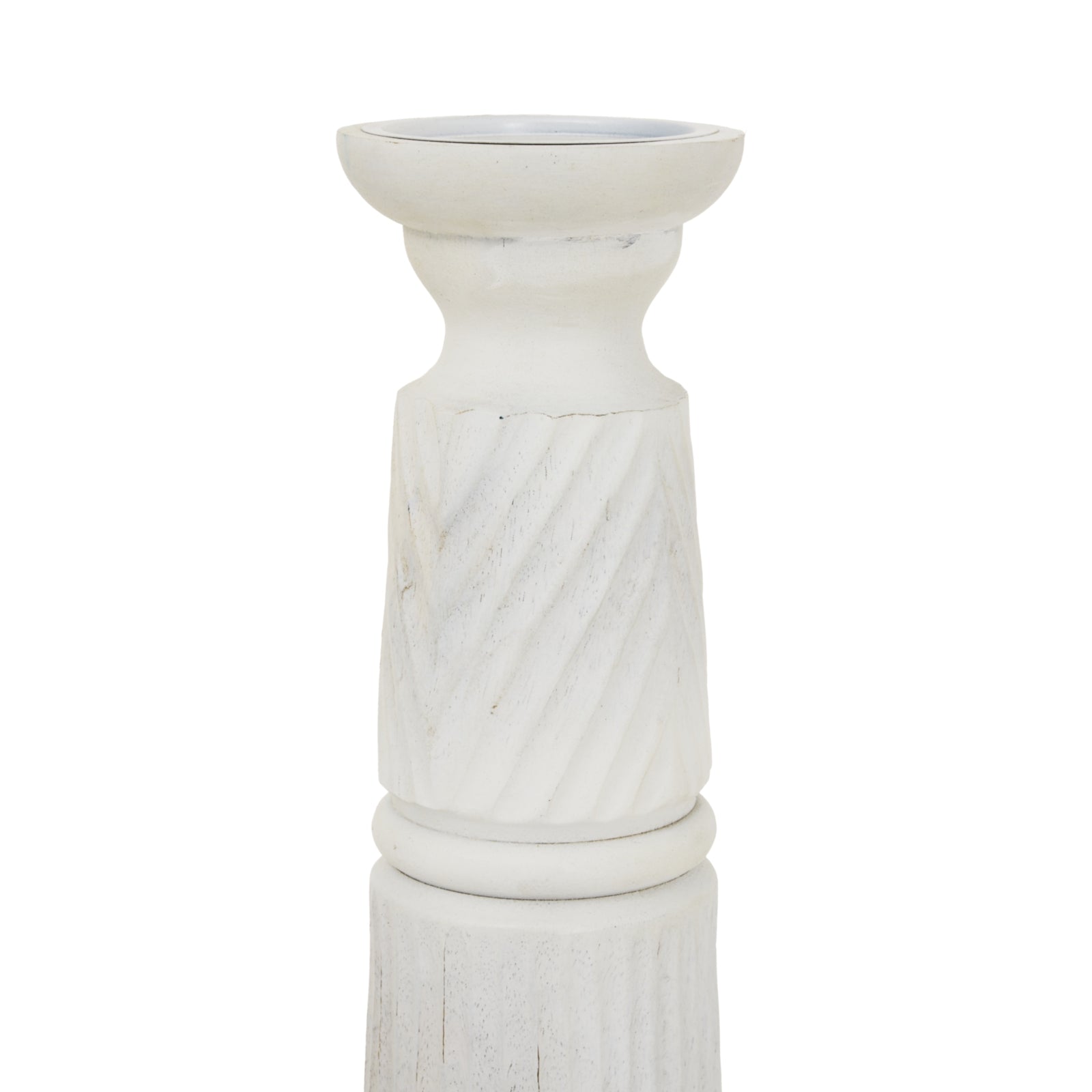 Large Carved Wooden Candle Holder