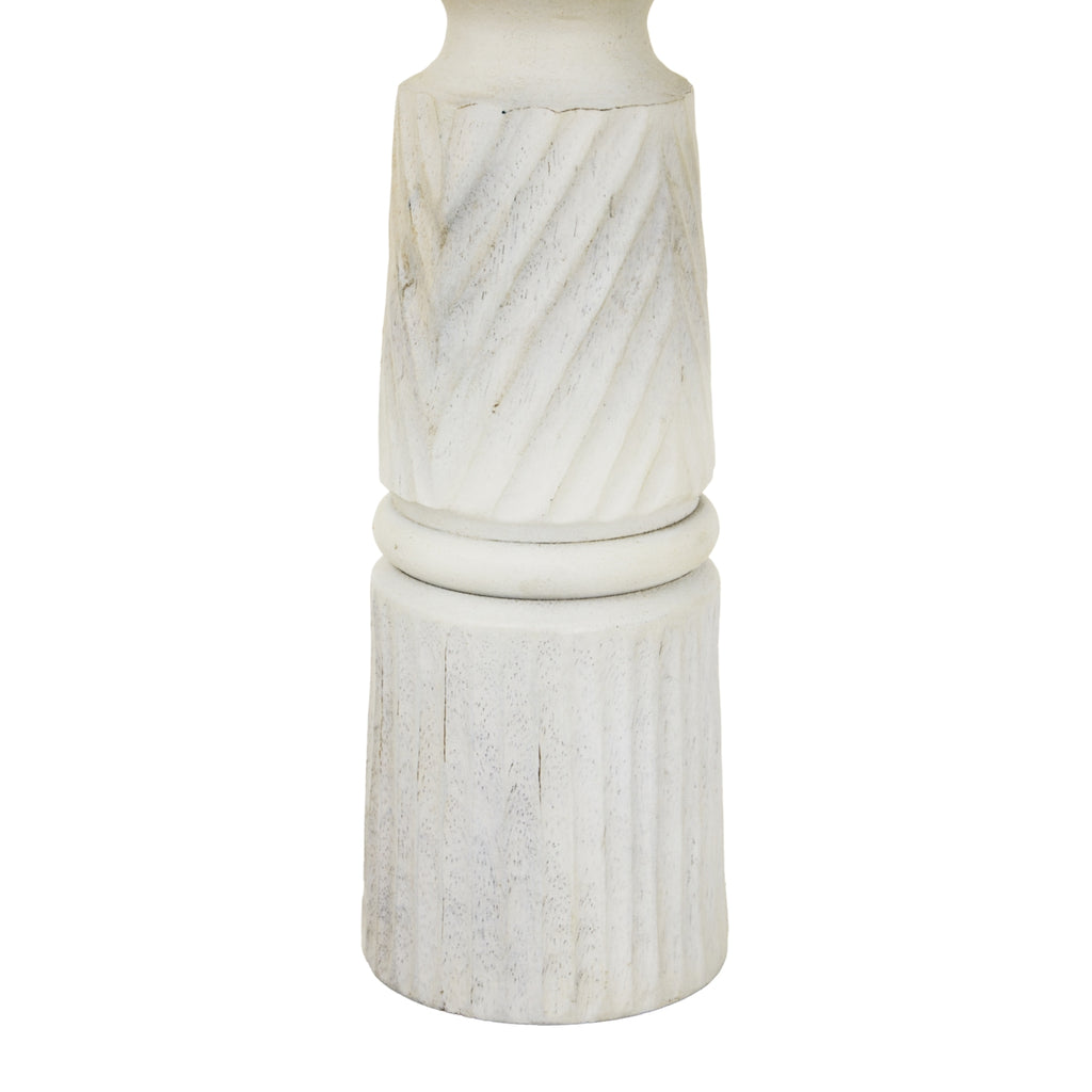 Large Carved Wooden Candle Holder