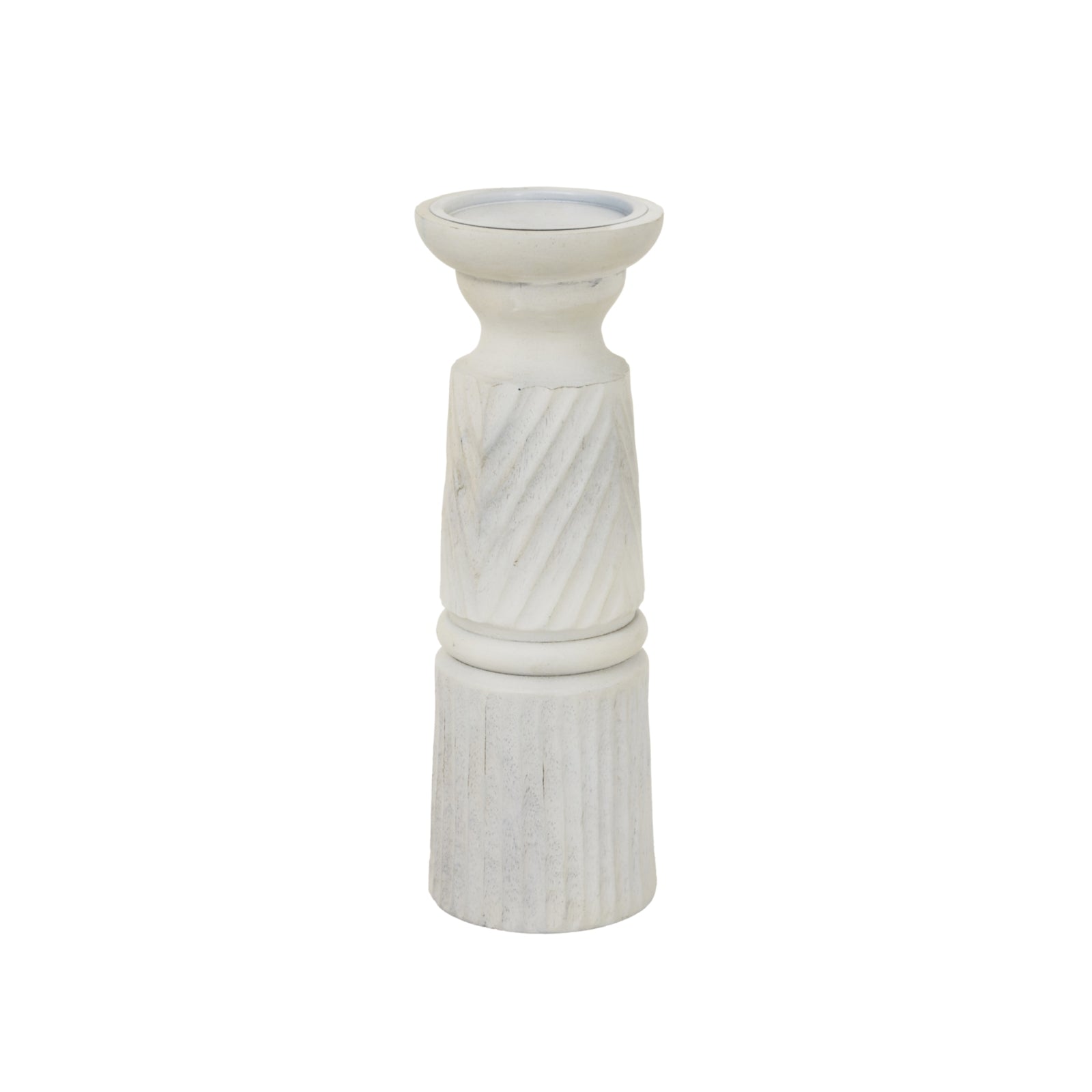 Large Wood Carved-Candle-Holder Product Image
