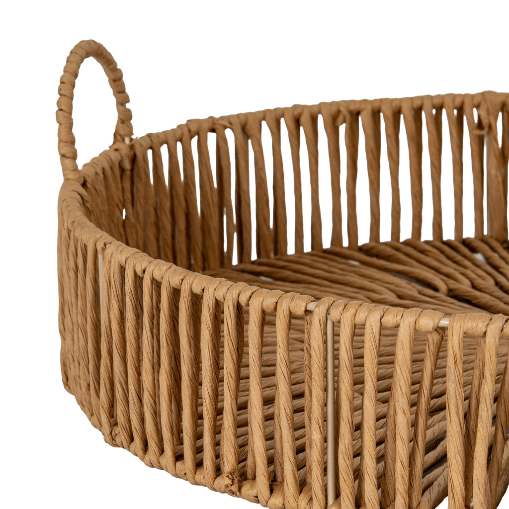 Large Wicker Loop Handle Tray