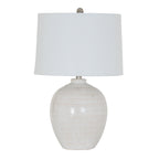 Chevronne Ceramic Table-Lamp-With-Linen-Shade Product Image