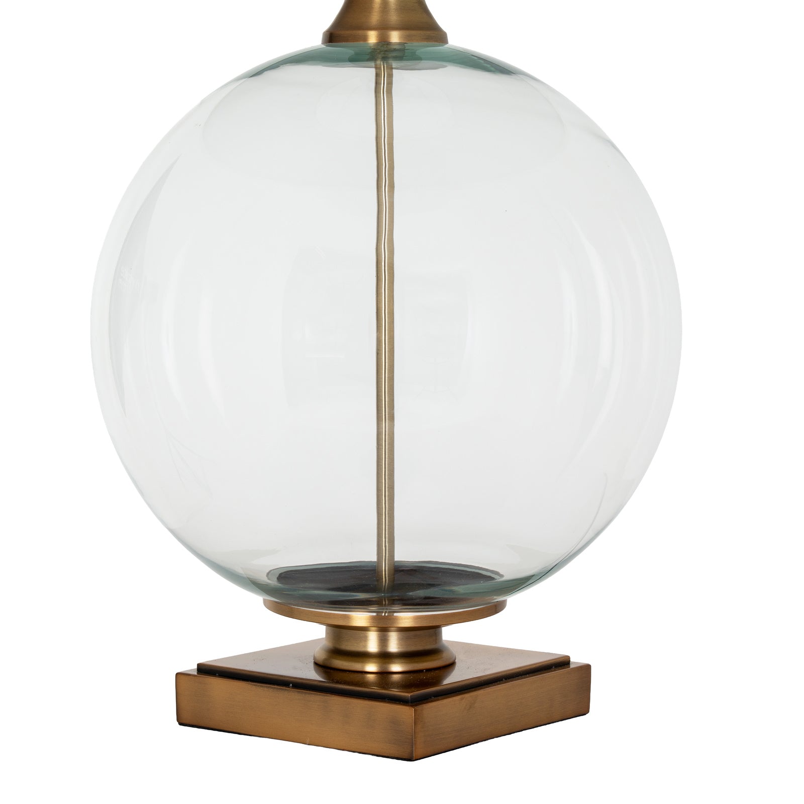 Vela Glass Orb Table Lamp With Edged Linen Shade – view 4