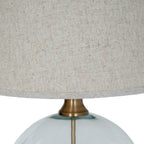 Vela Glass Orb Table Lamp With Edged Linen Shade – view 5