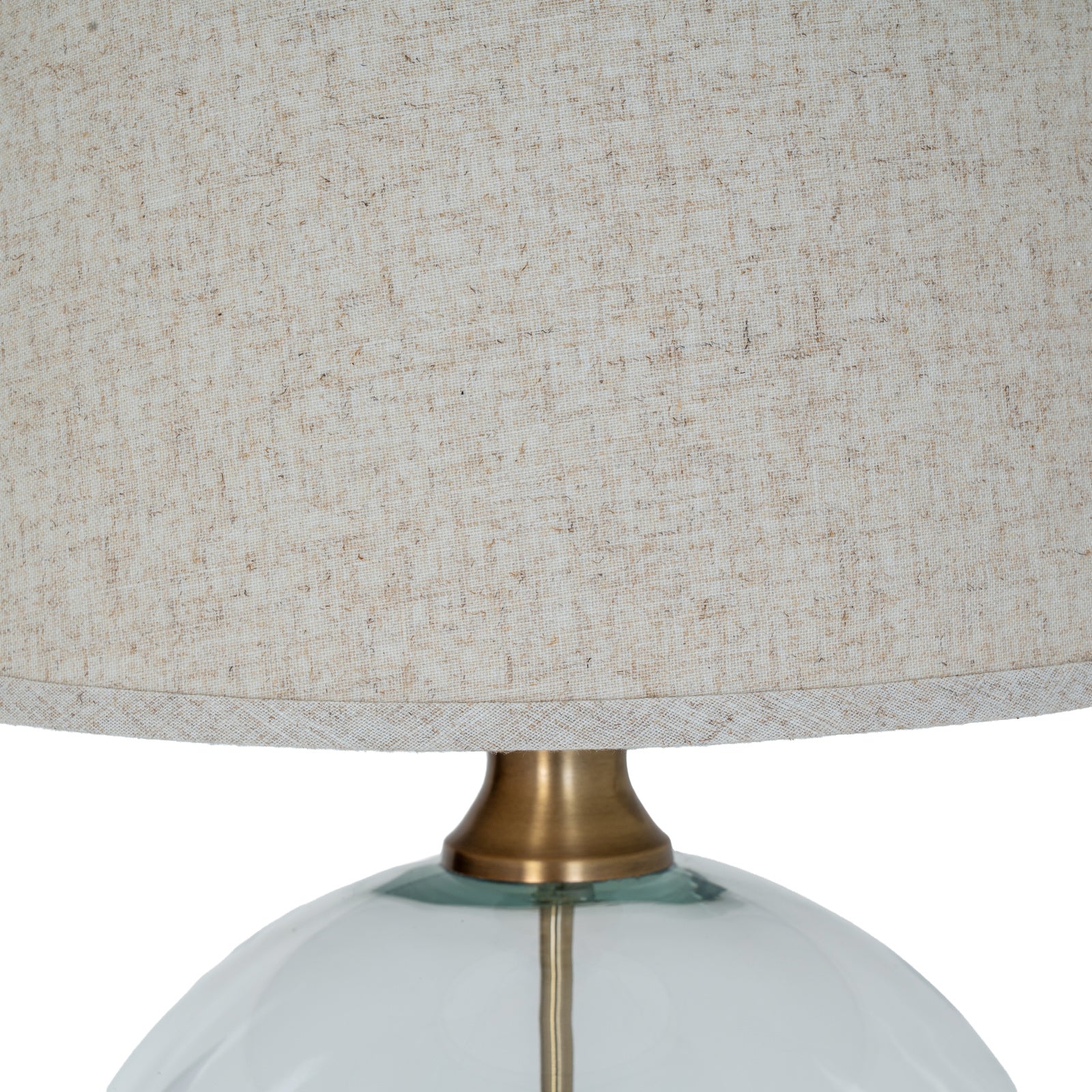 Vela Glass Orb Table Lamp With Edged Linen Shade – view 5