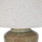 Ceramic Table Lamp With Edged Linen Shade