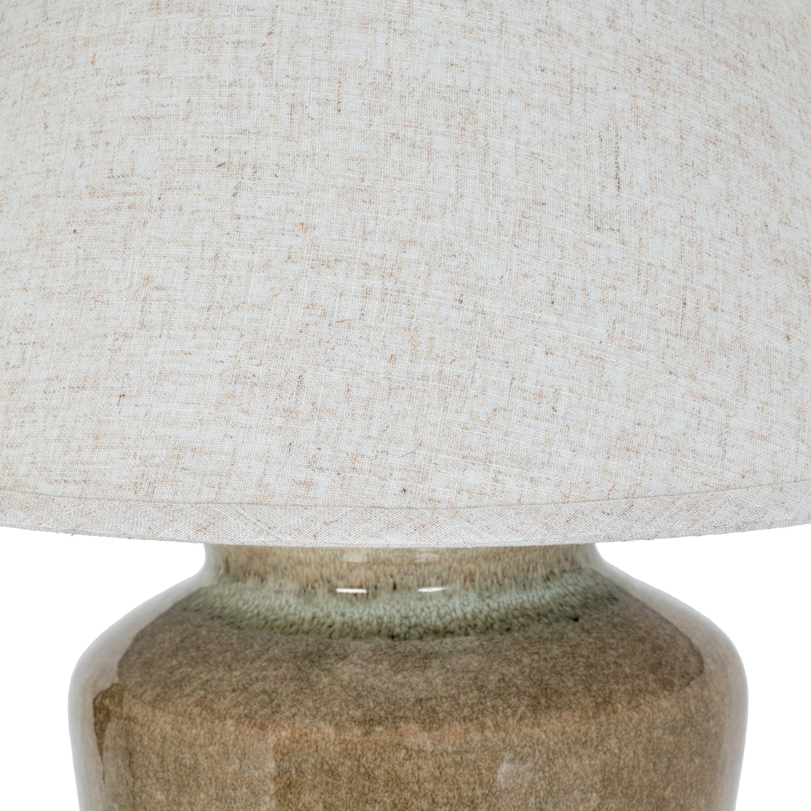 Ceramic Table Lamp With Edged Linen Shade