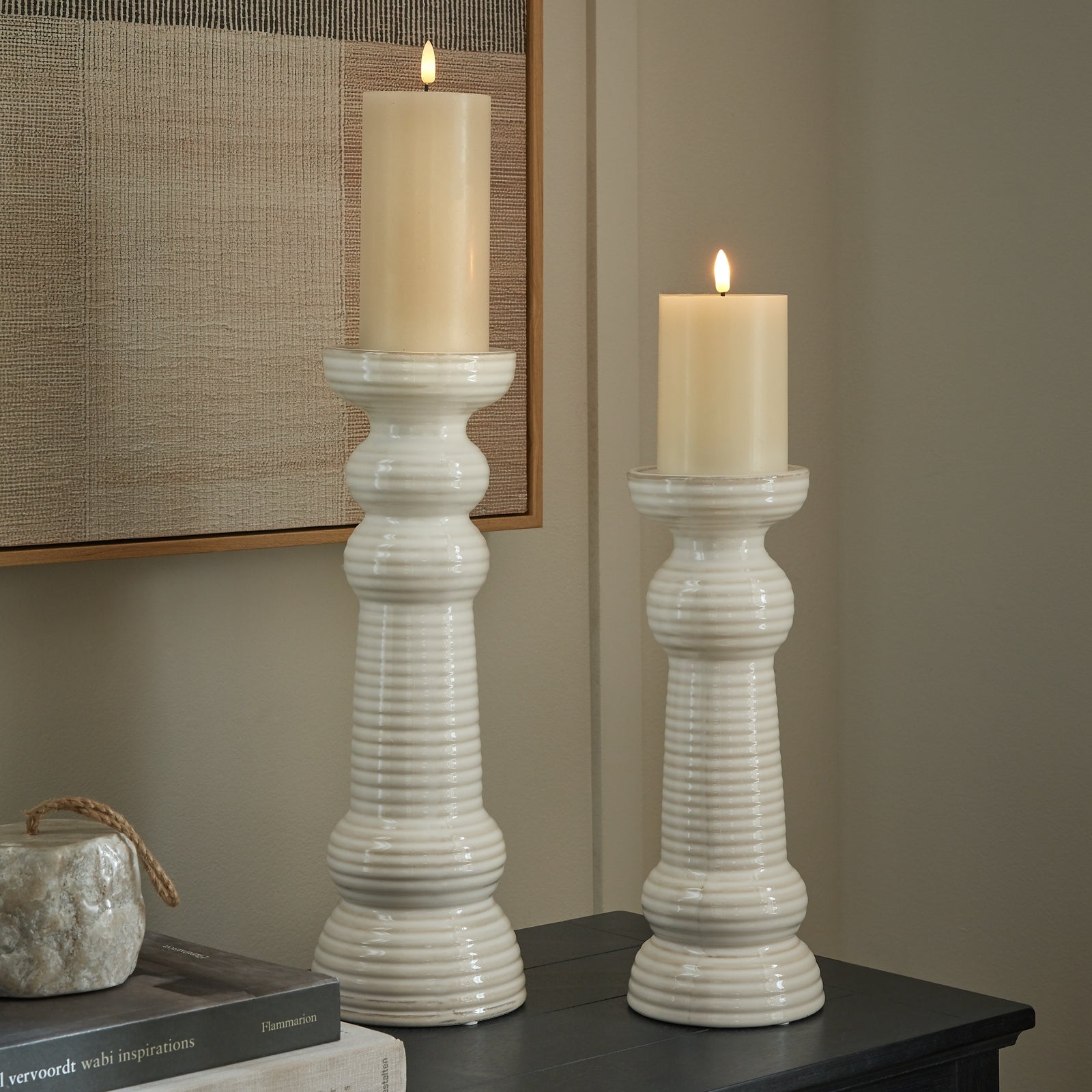 Sile Medium Ceramic Pillar Candle-Holder