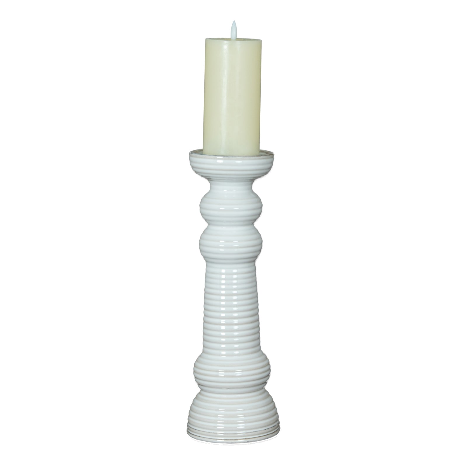Sile Large Ceramic Pillar Candle-Holder
