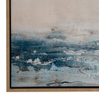 Rose Dawn Seascape High Skies Hand Painted Artwork On Canvas in Wooden Frame