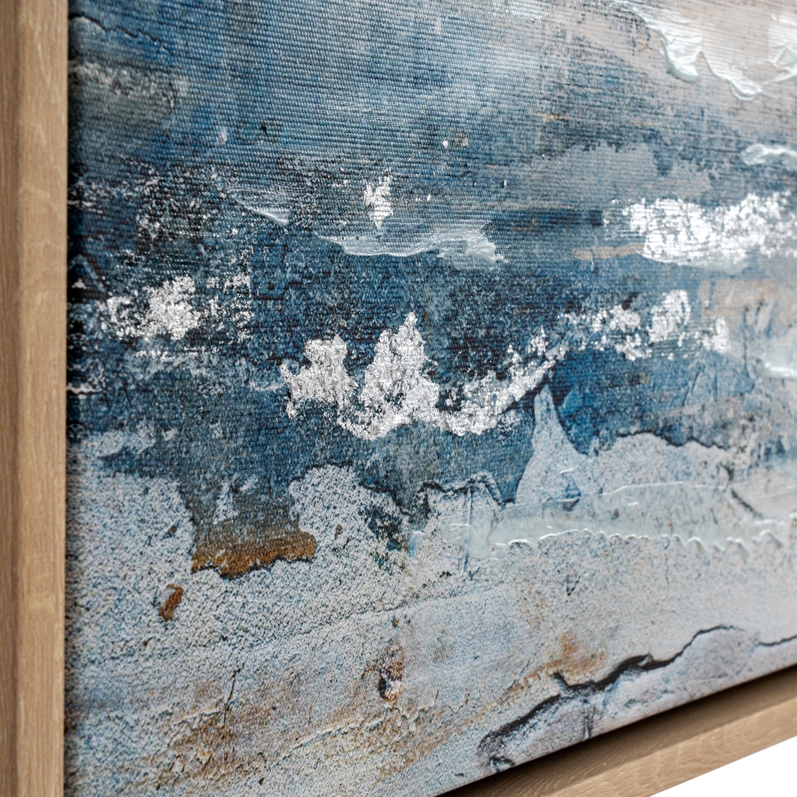 Rose Dawn Seascape High Skies Hand Painted Artwork On Canvas in Wooden Frame