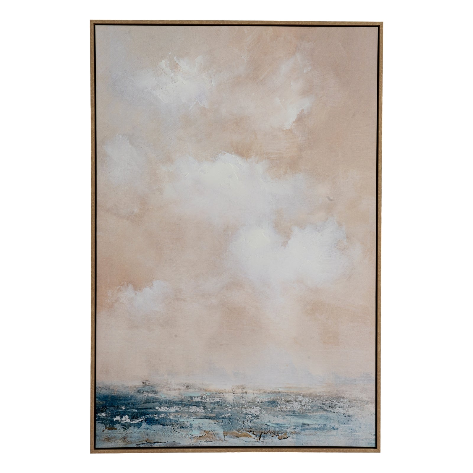 Rose Dawn Seascape High Skies Hand Painted Artwork On Canvas in Wooden Frame Product Image