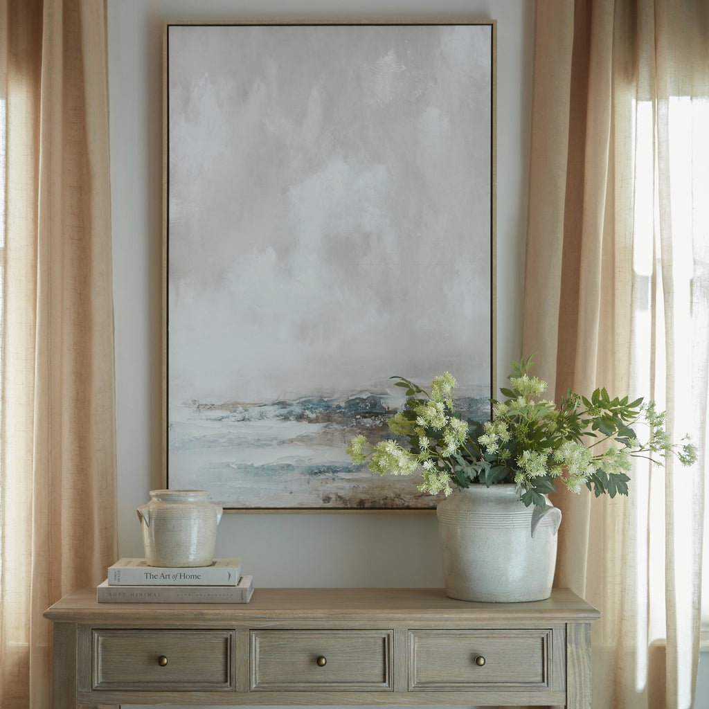 Layered Movement Framed Hand-Painted Canvas