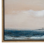 Rose Dawn Seascape Wide Vantage Hand Painted Artwork On Canvas in Wooden Frame