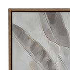 Pale Frond Linen Canopy Hand Painted Artwork On Canvas in Wooden Frame