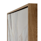 Pale Frond Linen Canopy Hand Painted Artwork On Canvas in Wooden Frame