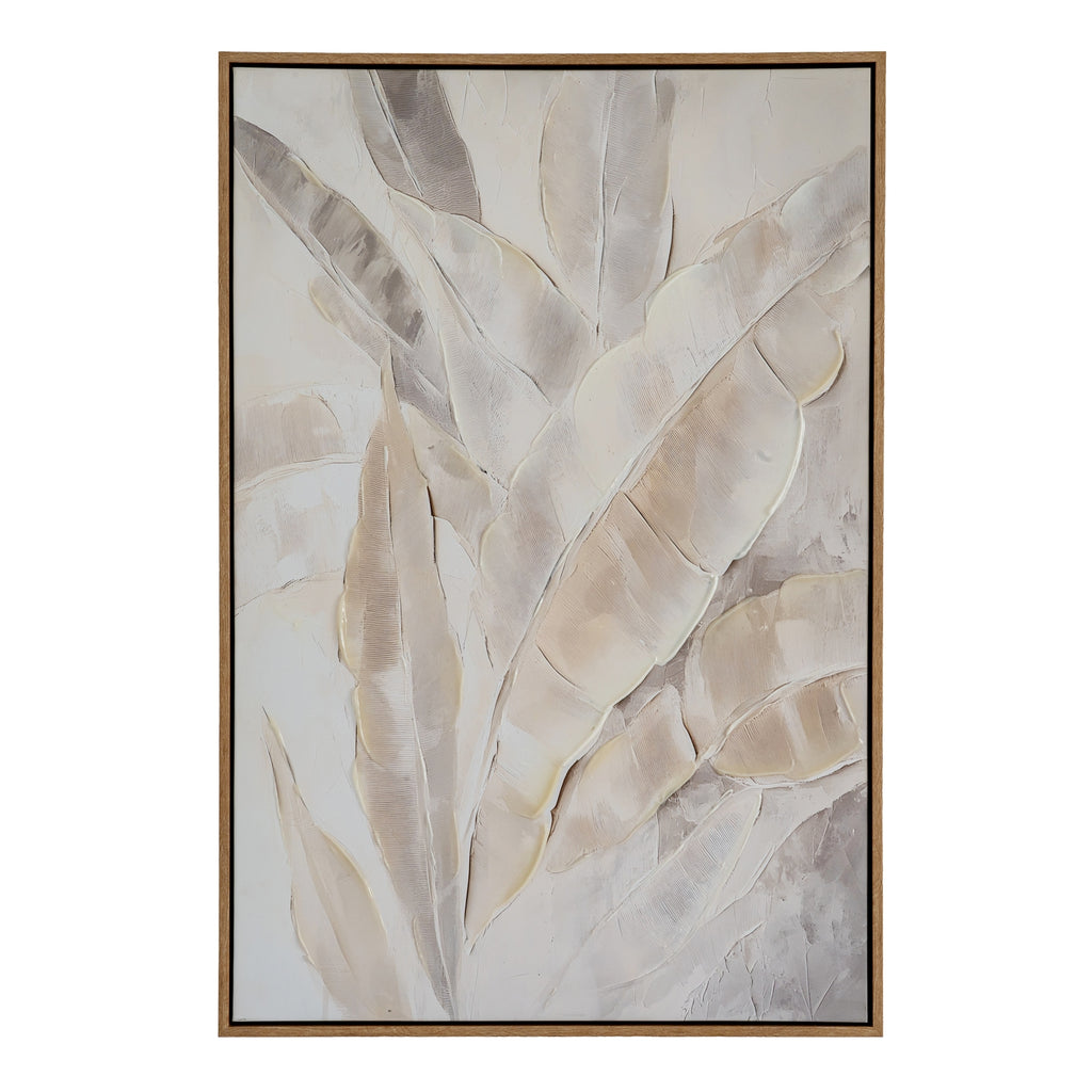 Pale Frond Linen Canopy Hand Painted Artwork On Canvas in Wooden Frame Product Image