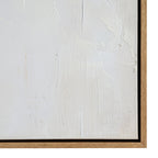 Pale Frond Chalk Leaf Hand Painted Artwork On Canvas in Wooden Frame