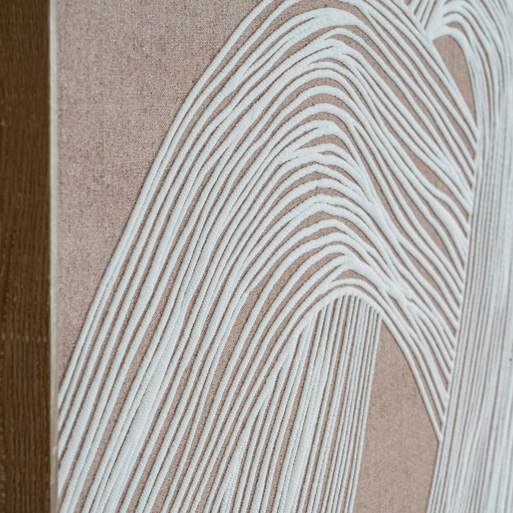 Swept Contours Embrace Art Print On Canvas in Wooden Frame