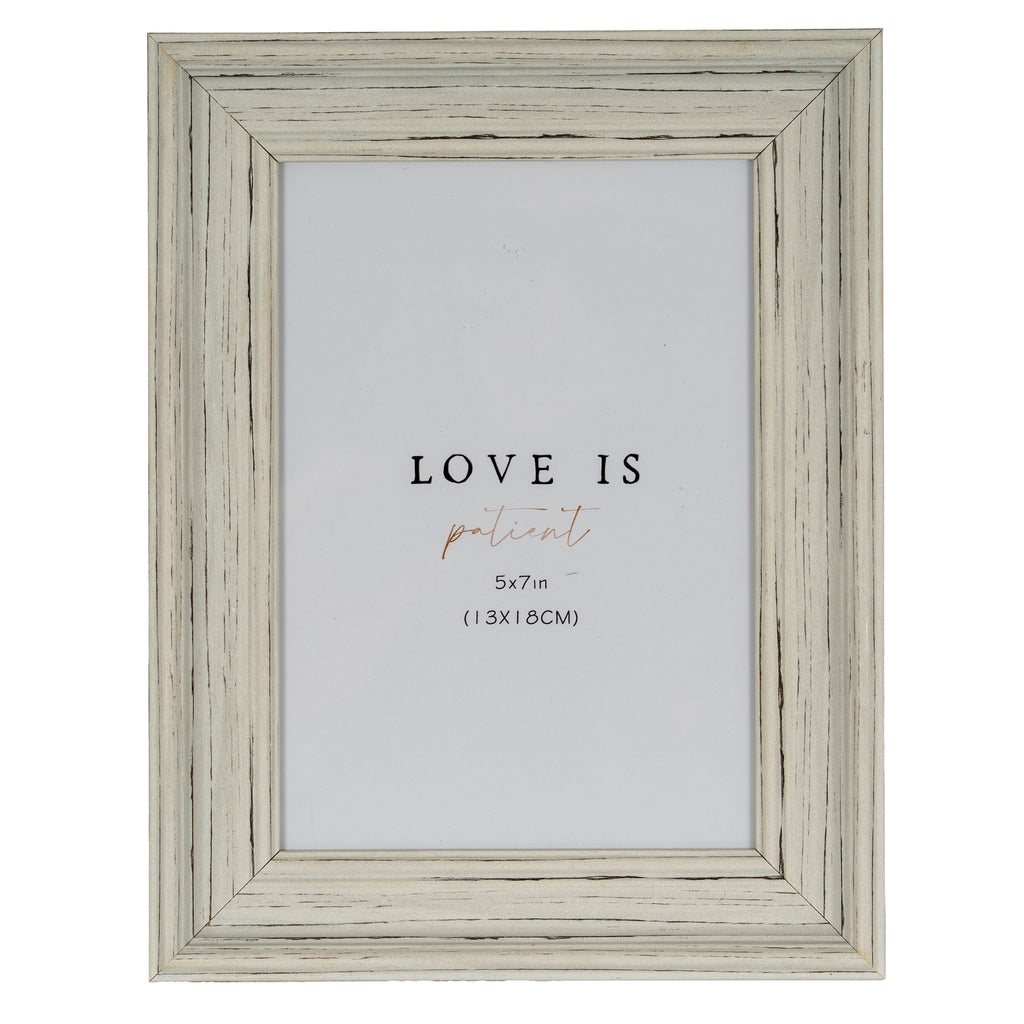 Weathered White 5X7 Wooden Picture Frame Product Image