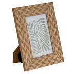 Carved Herringbone Brown Chevron 4X6 Wooden Picture Frame