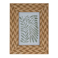 Carved Herringbone Brown Chevron 4X6 Wooden Picture Frame Product Image