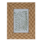 Carved Herringbone Brown Chevron 4X6 Wooden Picture Frame Product Image