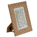 Carved Herringbone Brown Chevron 5X7 Wooden Picture Frame