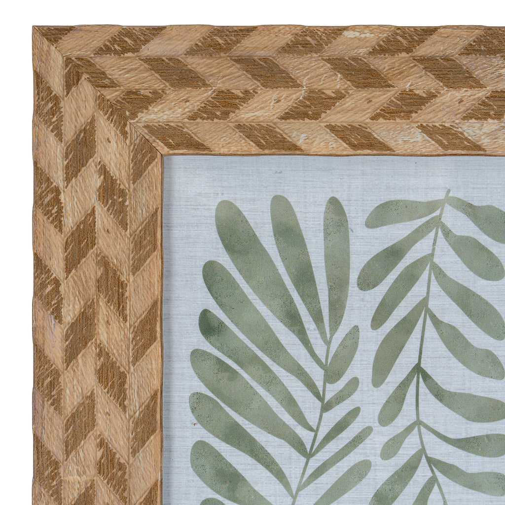 Carved Herringbone Brown Chevron 5X7 Wooden Picture Frame