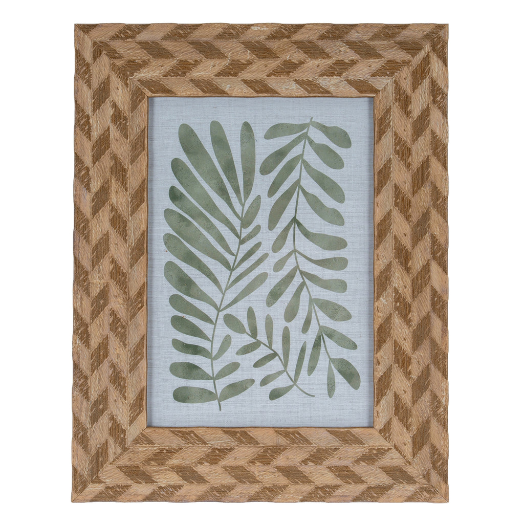 Carved Herringbone Brown Chevron 5X7 Wooden Picture Frame Product Image